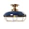 Hello Honey® 13" Wide Caged Dome Metal Semi-Flush Mount Ceiling Light